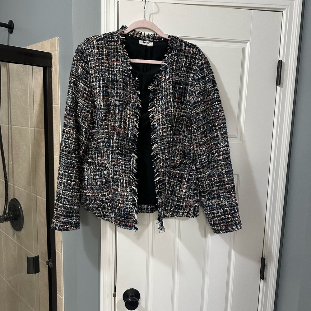 Chic Multicolor Tweed Blazer